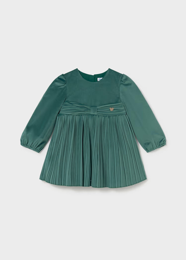 MAYORAL GIRLS VELVET PLEATD DRESS