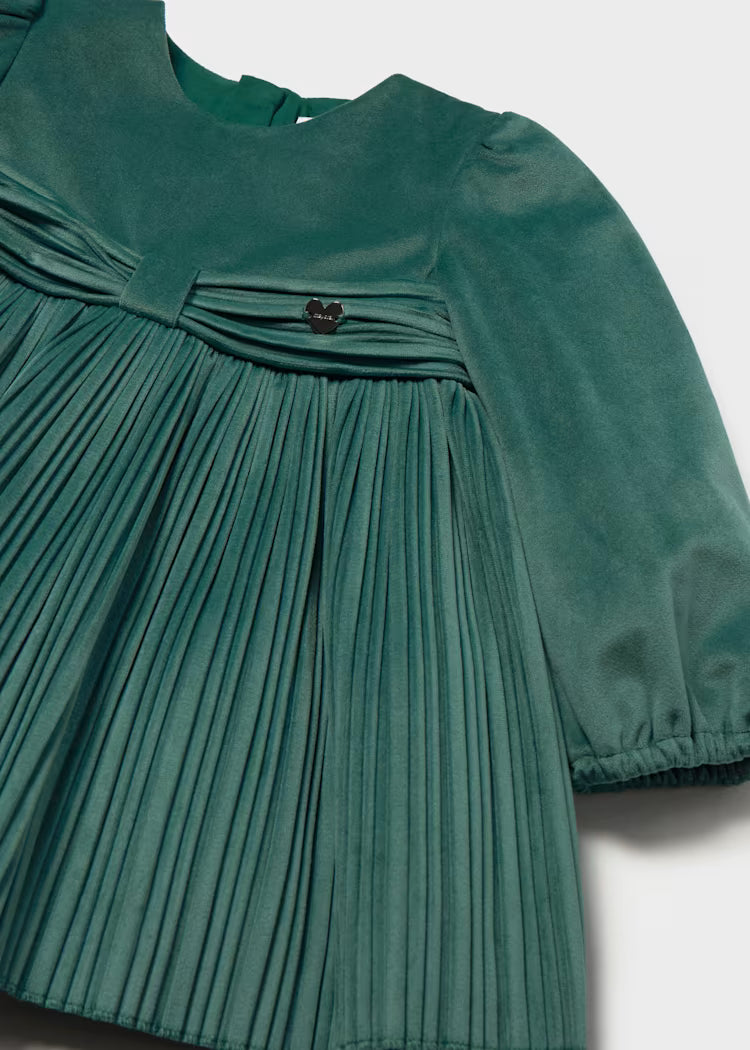 MAYORAL GIRLS VELVET PLEATD DRESS