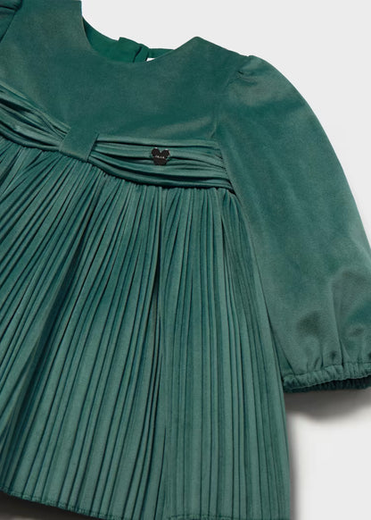 MAYORAL GIRLS VELVET PLEATD DRESS