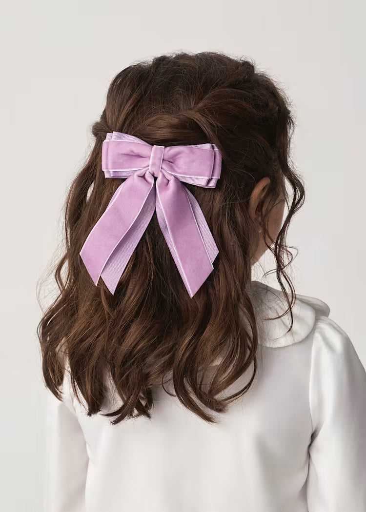 ABEL & LULA GIRLS VELVET BOW HAIRCLIP