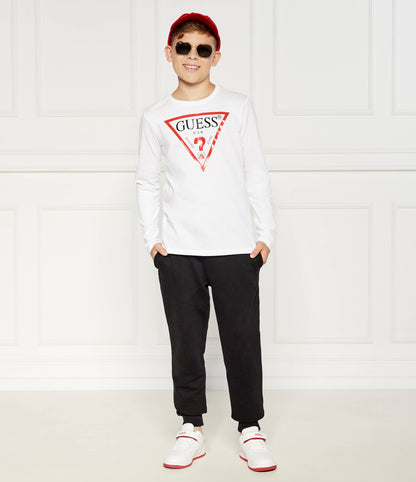 GUESS LS TRIANGLE LOGO T SHIRT