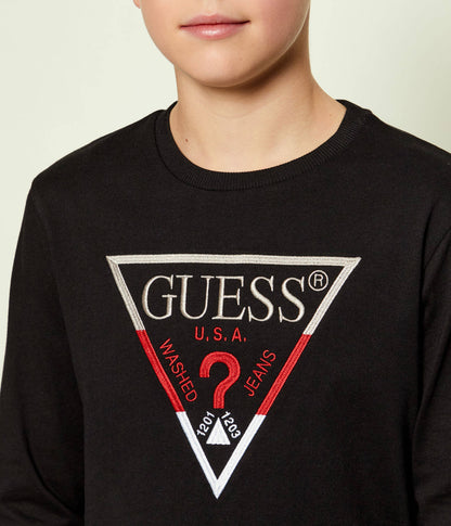GUESS JEANS BOYS LS TRIANGLE JERSEY T SHIRT
