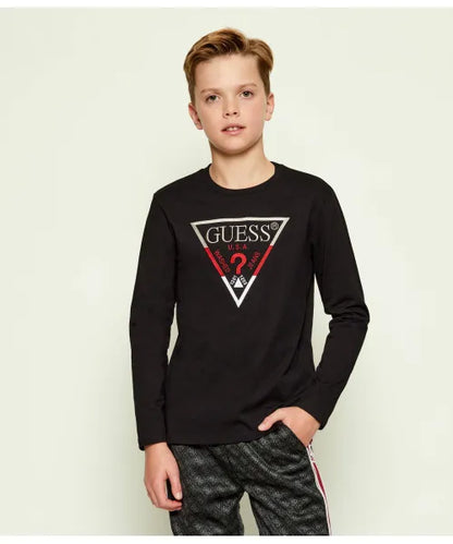 GUESS JEANS BOYS LS TRIANGLE JERSEY T SHIRT