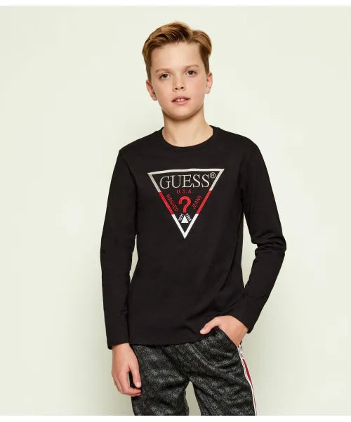GUESS JEANS BOYS LS TRIANGLE JERSEY T SHIRT