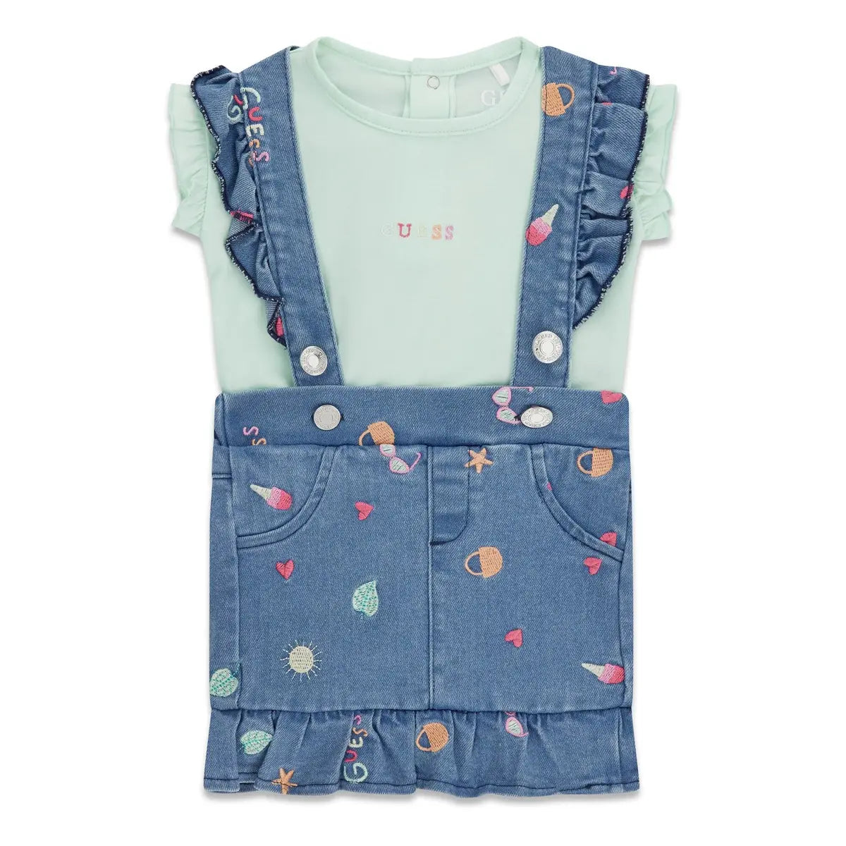 GUESS KIDS SET  BODY & STR DENIM SKIRTALL