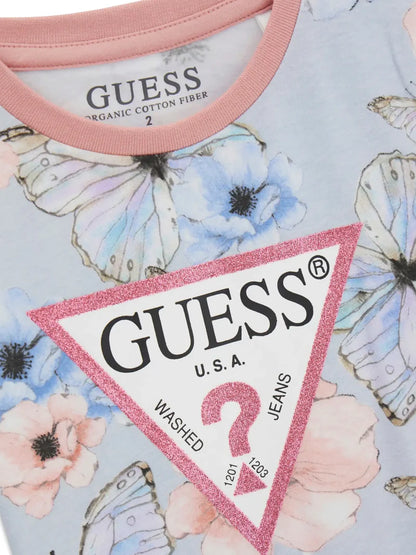 GUESS KIDS GIRLS T SHIRT BUTTERFLIES