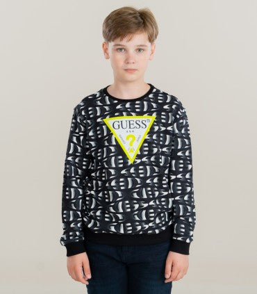 GUESS REPEAT TRIANGLE LOGO SWEATSHIRT