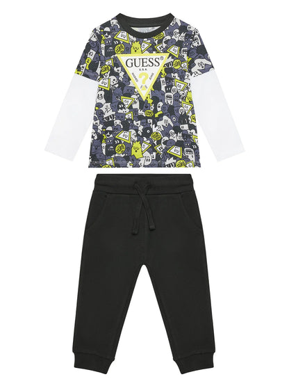 GUESS KIDS SET T SHIRT & ACTIVE PANTS