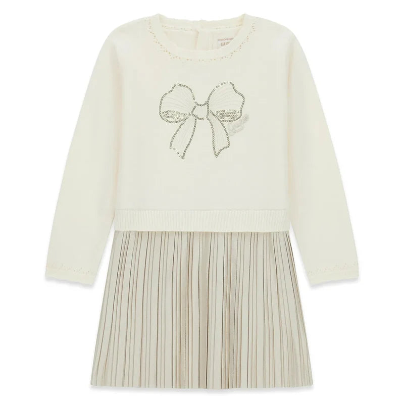 GUESS KIDS LS PLEATED DRESS