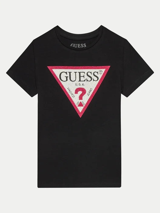 GUESS KIDS STRASS TRIANGLE T SHIRT