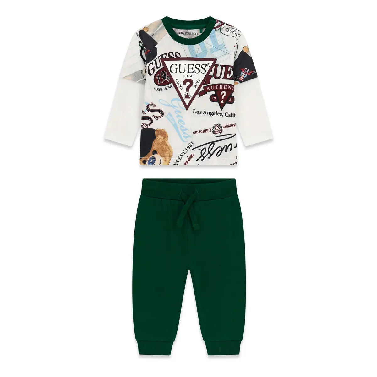 GUESS KIDS MULTILOGO SET SWEATSHIRT & PANTS