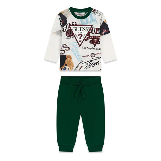 GUESS KIDS MULTILOGO SET SWEATSHIRT & PANTS