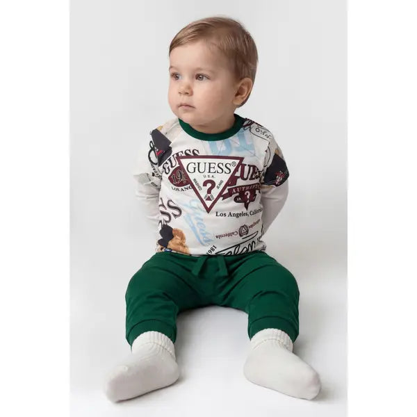 GUESS KIDS MULTILOGO SET SWEATSHIRT & PANTS