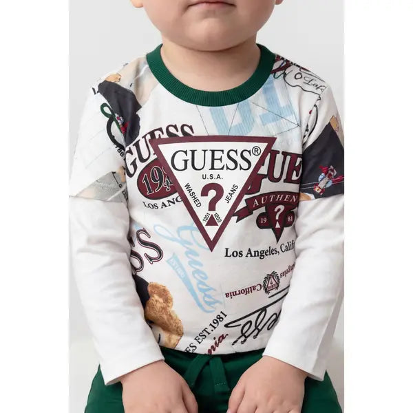 GUESS KIDS MULTILOGO SET SWEATSHIRT & PANTS