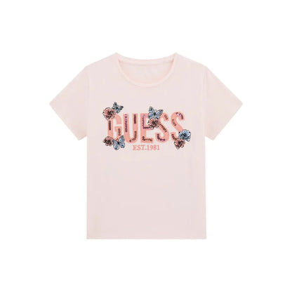 GUESS KIDS SEQUINS & FLOWERS T SHIRT