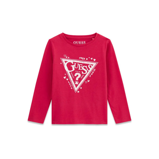 GUESS KIDS GIRLS GLITTER TRIANGLE T SHIRT