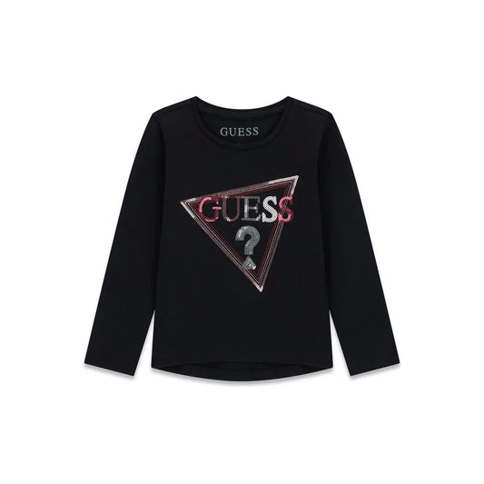 GUESS KIDS GIRLS SEQUINS TRIANGLE LOGO T SHIRT