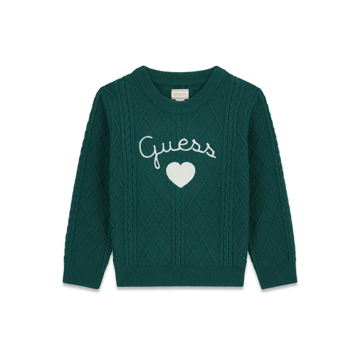 GUESS KIDS GIRLS HEART LOGO KNITTED SWEATSHIRT
