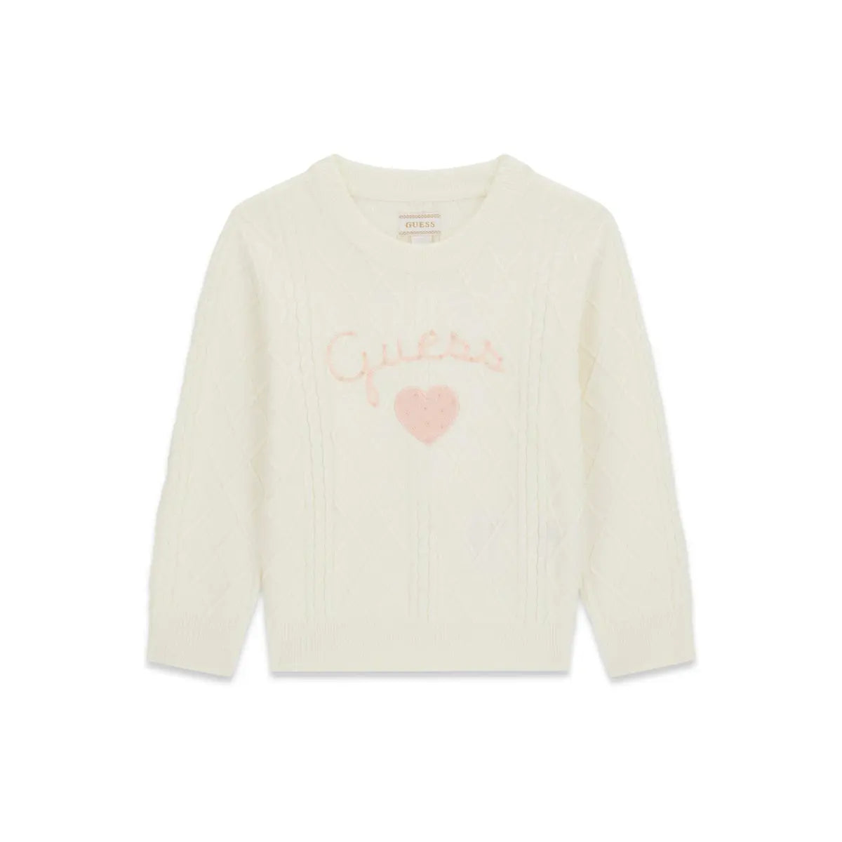 GUESS KIDS HEART LOGO KNITTED SWEATSHIRT
