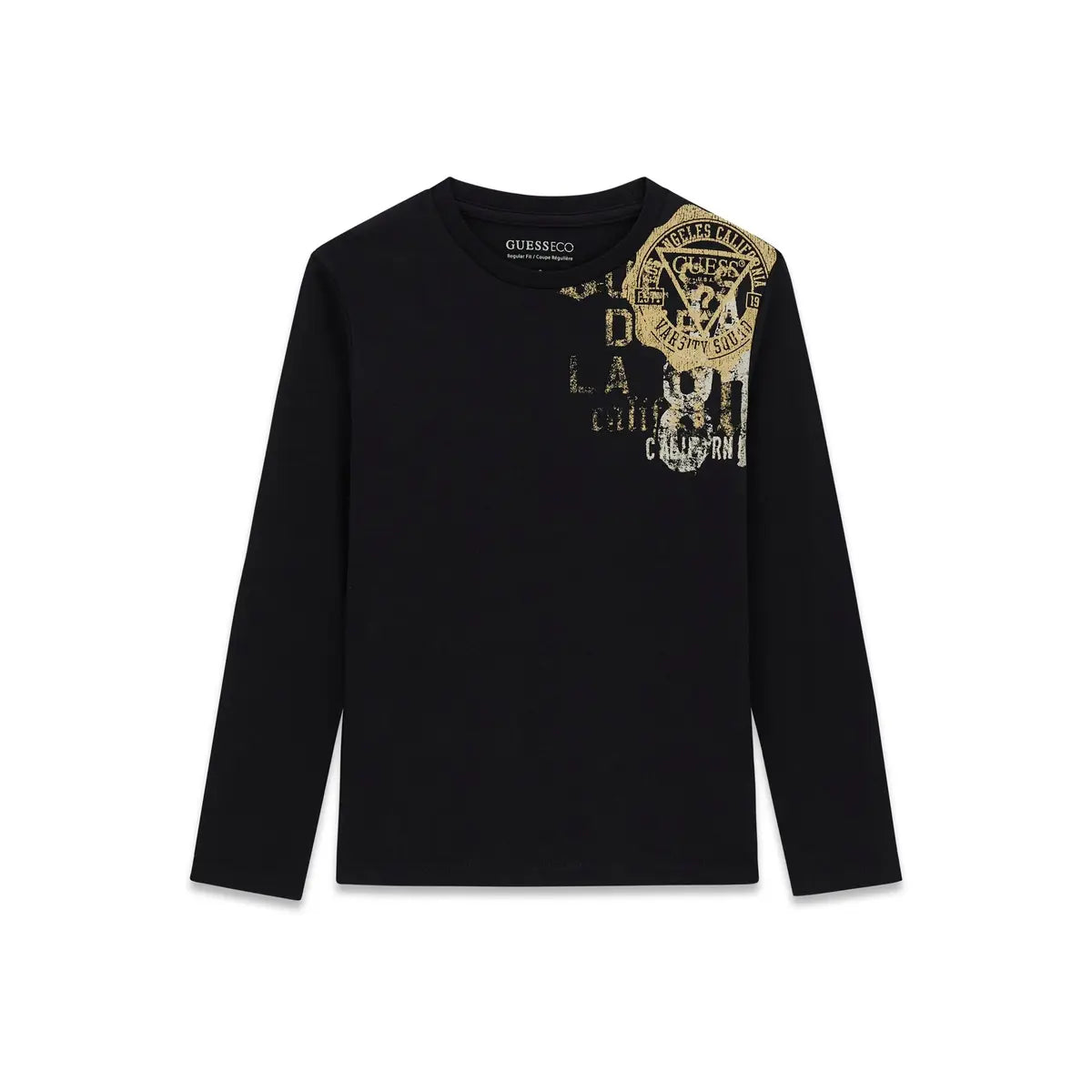 GUESS KIDS COTTON JERSEY SHOULDER LOGO T SHIRT