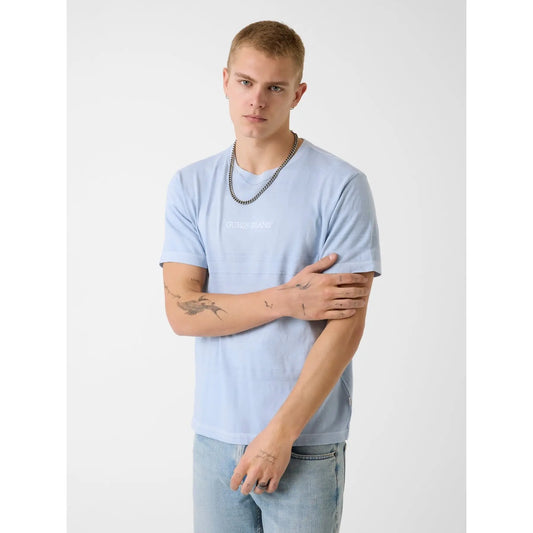 GUESS JEANS REGULAR FIT JACQUARD STRIPE T SHIRT