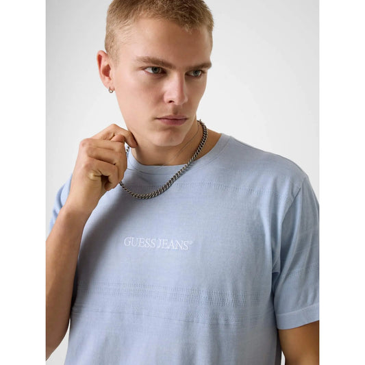 GUESS JEANS REGULAR FIT JACQUARD STRIPE T SHIRT