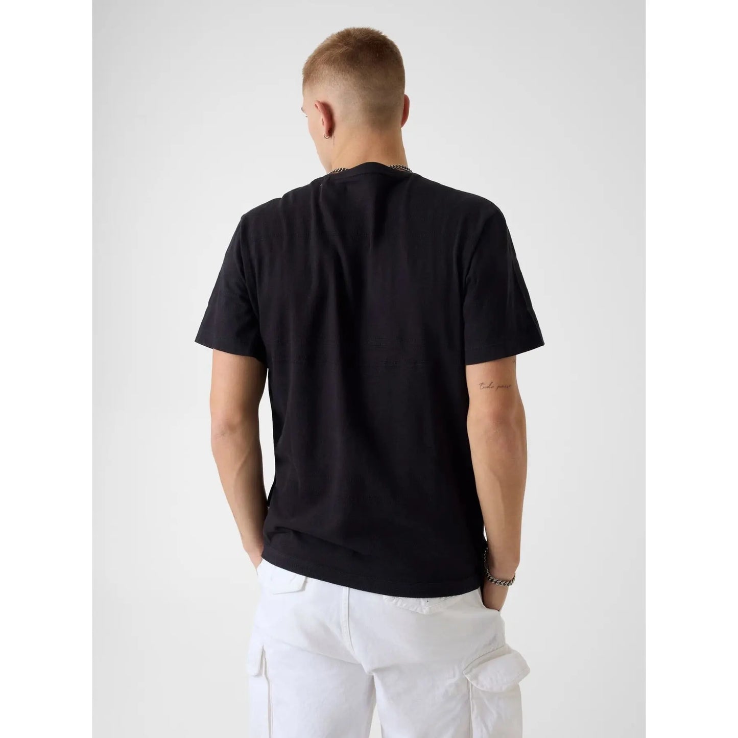 GUESS JEANS REGULAR FIT JACQUARD STRIPE T SHIRT