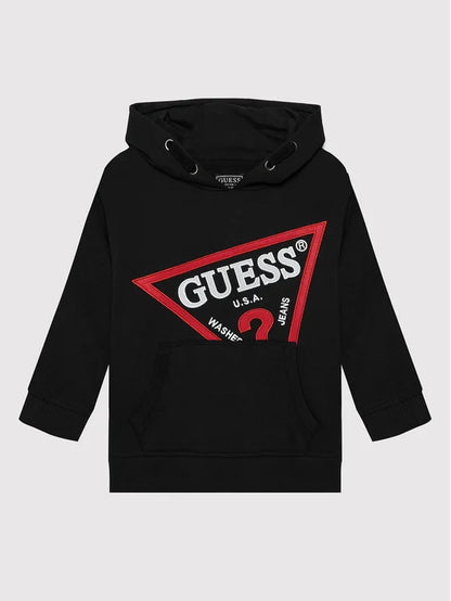 GUESS KIDS HOODED TRIANGLE LOGO PULLOVER