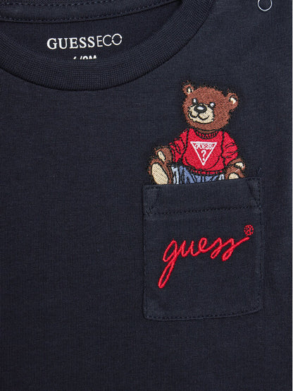GUESS KIDS EMBROIDERED LOGO T SHIRT