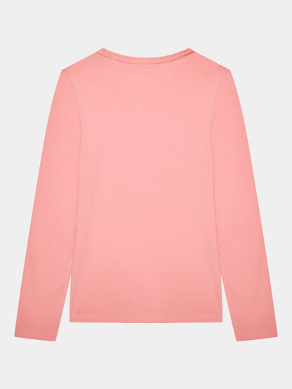 GUESS LS STRASS TRIANGLE LOGO T SHIRT