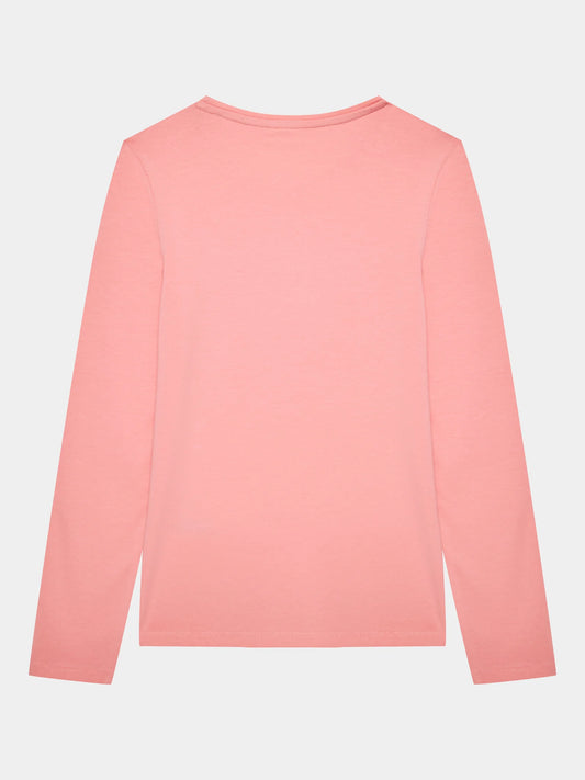 GUESS LS STRASS TRIANGLE LOGO T SHIRT