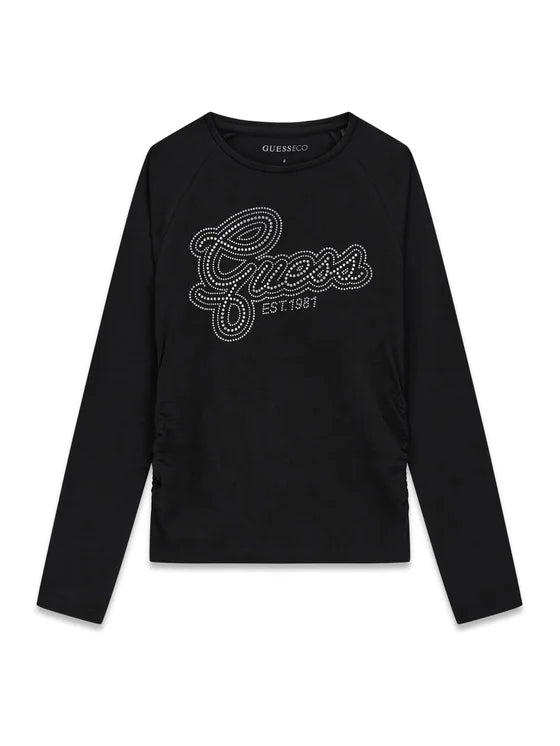 GUESS KIDS LS RHINESTONES T SHIRT