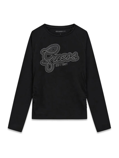 GUESS KIDS LS RHINESTONES T SHIRT