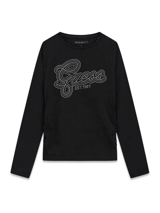 GUESS KIDS LS RHINESTONES T SHIRT