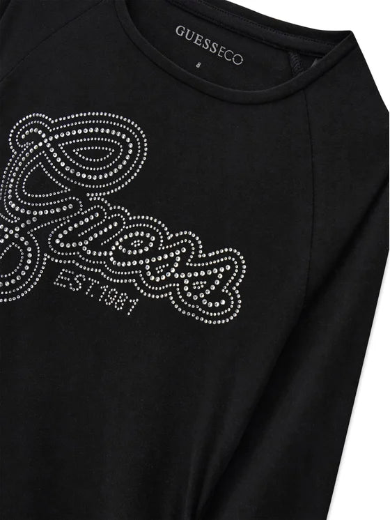 GUESS KIDS LS RHINESTONES T SHIRT