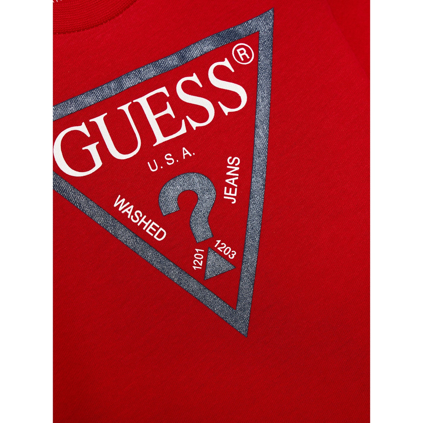GUESS LS TRIABGLE LOGO T SHIRT