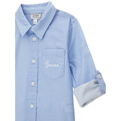 GUESS KIDS AJDUSTABLE MICROSTRIPED POPLIN SHIRT