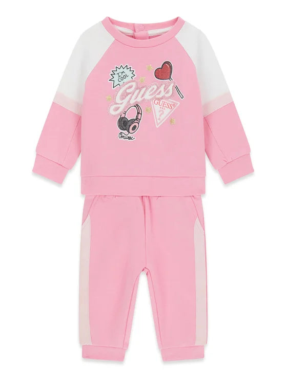 GUESS KIDS GIRLS ELASTIC KNITTED TRACKSUIT
