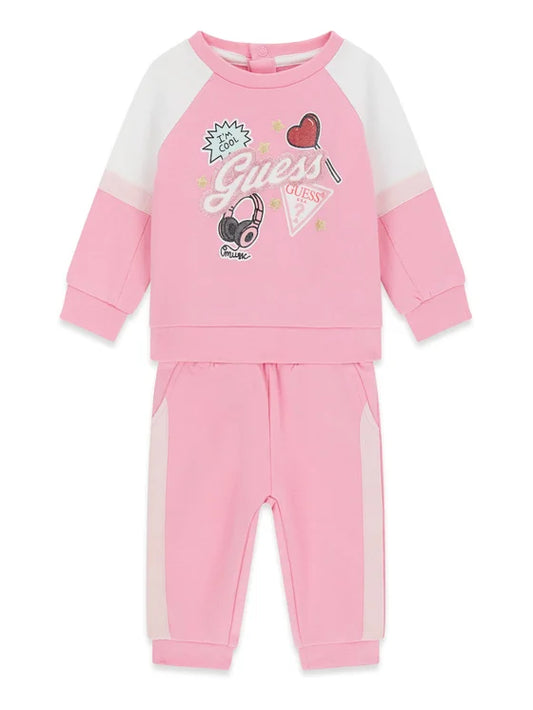 GUESS KIDS GIRLS ELASTIC KNITTED TRACKSUIT