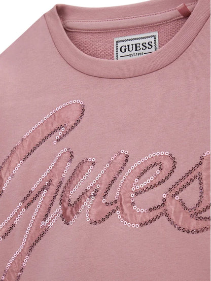 GUESS KIDS SEQUINS LOGO SET SWEATSHIRT & PANTS