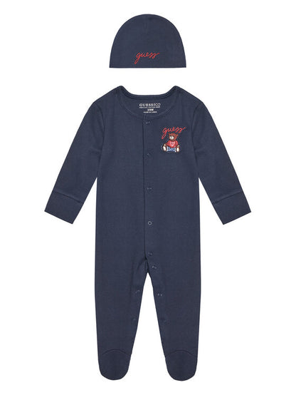 GUESS BABY HAT & OVERALL SET