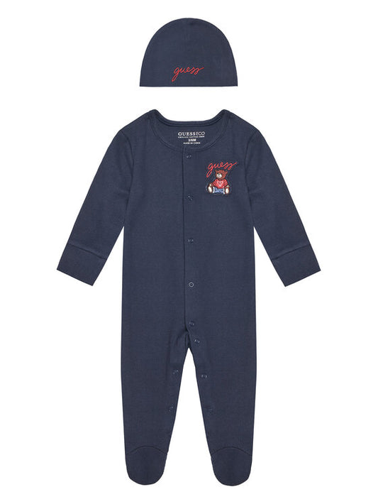 GUESS BABY HAT & OVERALL SET