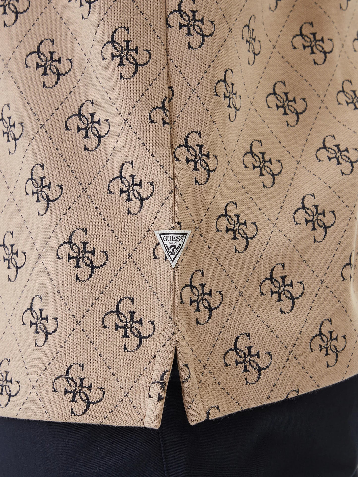 GUESS MAN JACQUARD 4G LOGO KNIT POLO T SHIRT