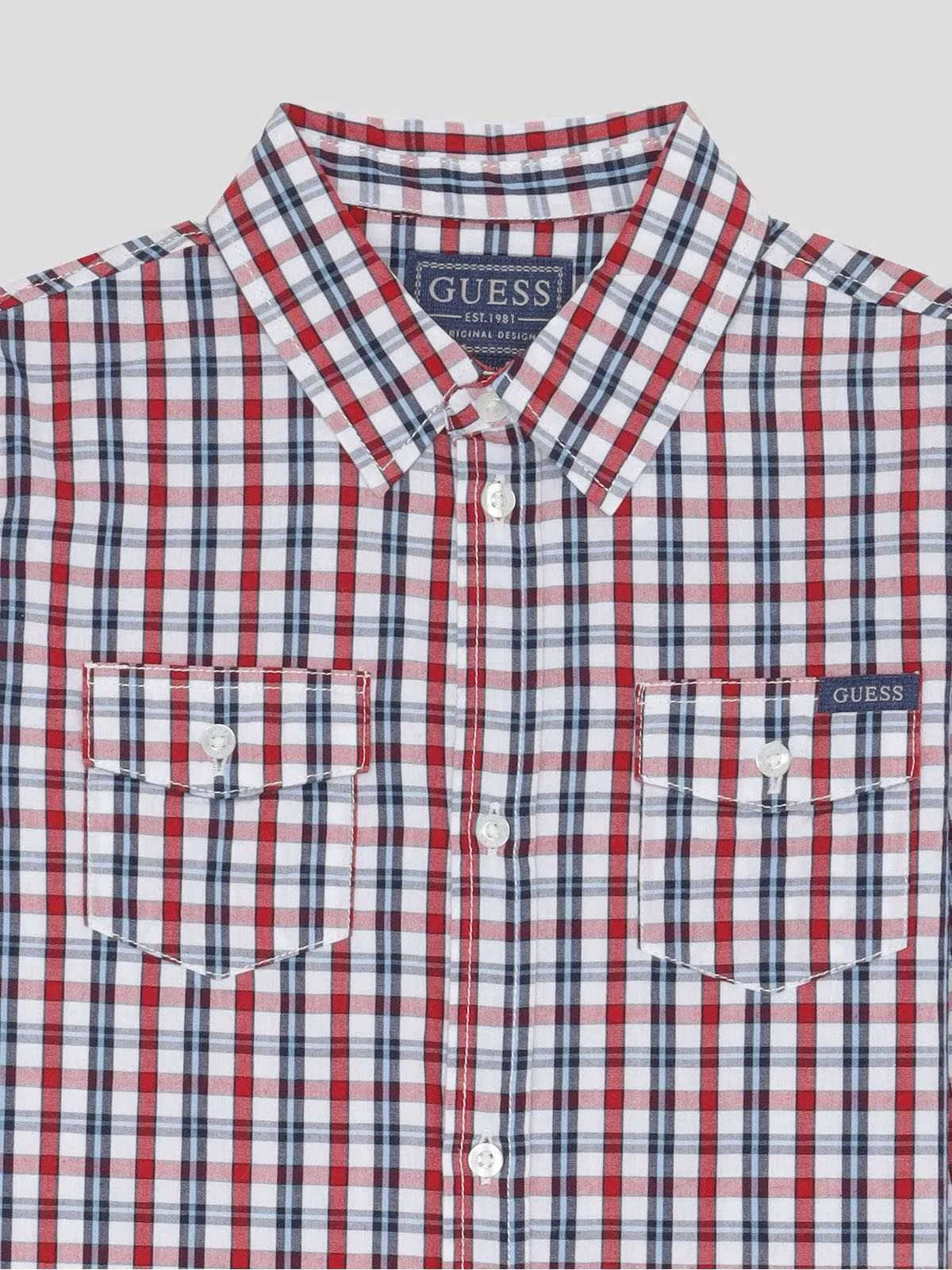 GUESS JEANS BOY POPLIN CHECK SHIRT
