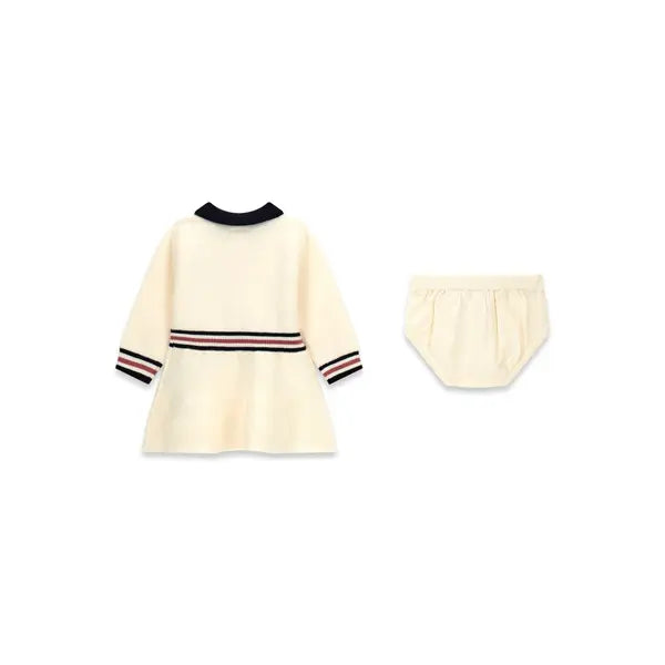 GUESS GIRLS 2 PIECE KNITTED SET LS DRESS & CREAM TIGHTS