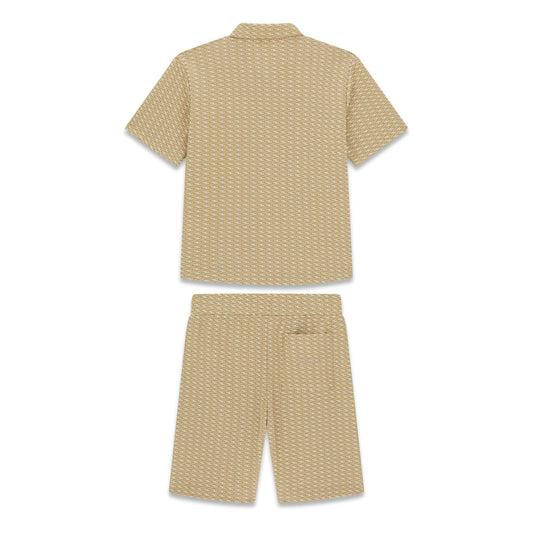GUESS KIDS SET JACQUARD POLO & SHORTS