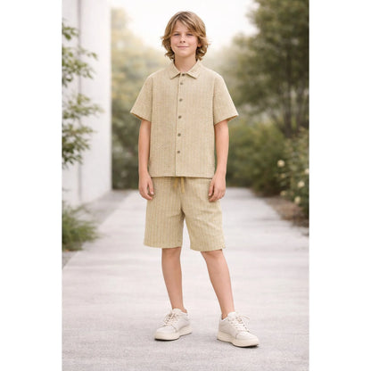 GUESS KIDS SET JACQUARD POLO & SHORTS