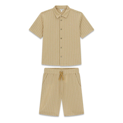 GUESS KIDS SET JACQUARD POLO & SHORTS