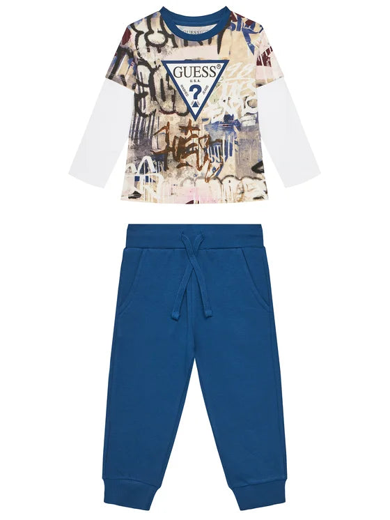GUESS KIDS SET T SHIRT & ACTIVE PANTS
