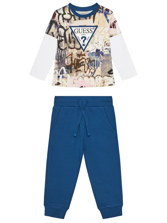 GUESS KIDS SET T SHIRT & ACTIVE PANTS